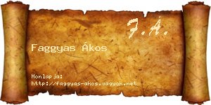 Faggyas Ákos névjegykártya